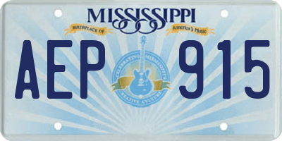 MS license plate AEP915
