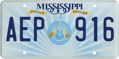 MS license plate AEP916
