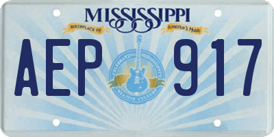 MS license plate AEP917