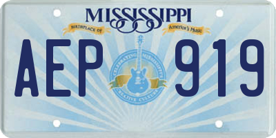 MS license plate AEP919