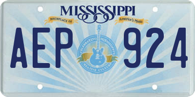 MS license plate AEP924