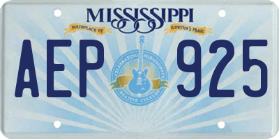 MS license plate AEP925