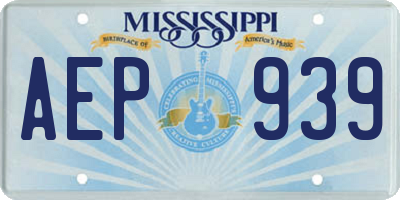 MS license plate AEP939