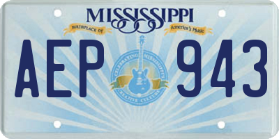 MS license plate AEP943