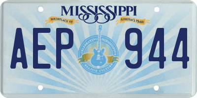 MS license plate AEP944