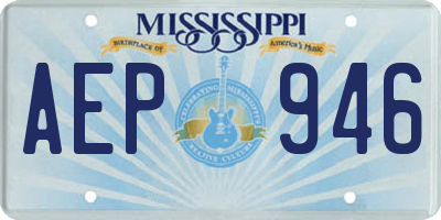 MS license plate AEP946