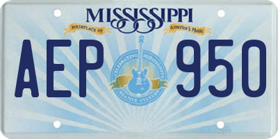 MS license plate AEP950