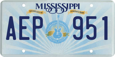 MS license plate AEP951