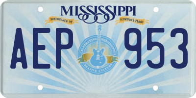 MS license plate AEP953