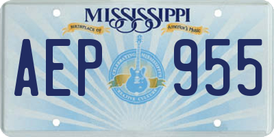 MS license plate AEP955