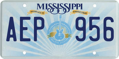 MS license plate AEP956