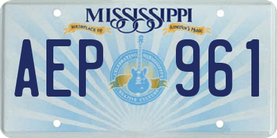 MS license plate AEP961