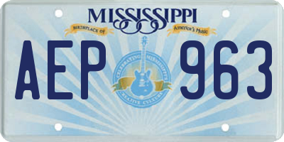 MS license plate AEP963