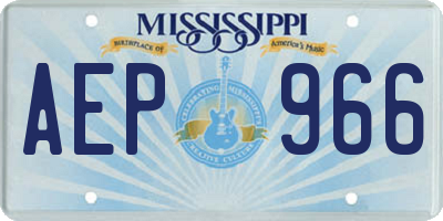 MS license plate AEP966