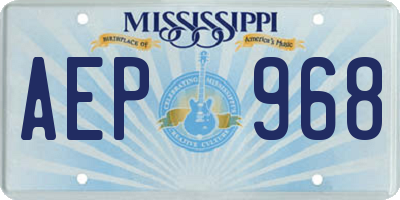 MS license plate AEP968