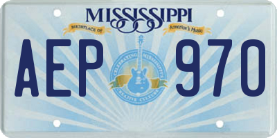 MS license plate AEP970