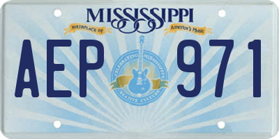 MS license plate AEP971