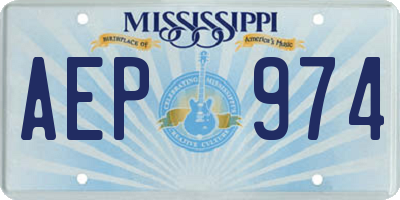 MS license plate AEP974