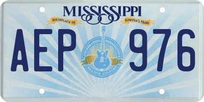 MS license plate AEP976