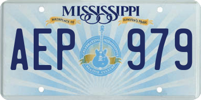 MS license plate AEP979