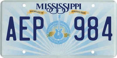 MS license plate AEP984
