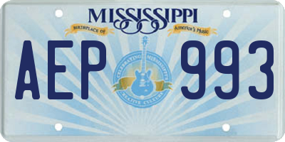 MS license plate AEP993