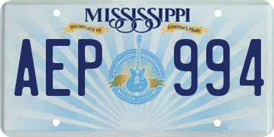 MS license plate AEP994