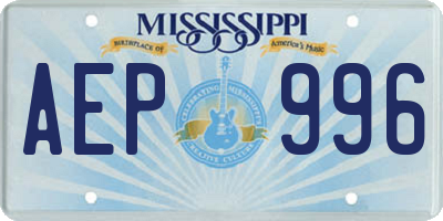 MS license plate AEP996