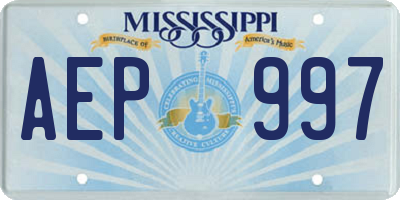 MS license plate AEP997