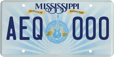 MS license plate AEQ000