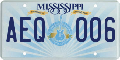 MS license plate AEQ006