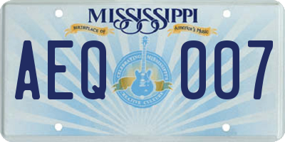 MS license plate AEQ007