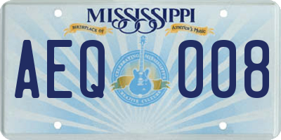 MS license plate AEQ008