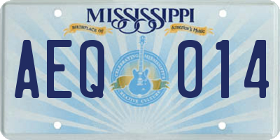 MS license plate AEQ014