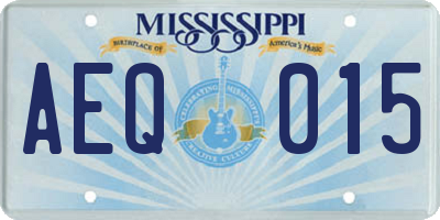 MS license plate AEQ015
