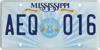 MS license plate AEQ016