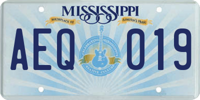 MS license plate AEQ019