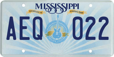 MS license plate AEQ022