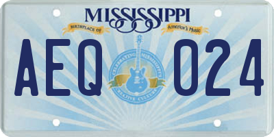 MS license plate AEQ024