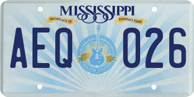 MS license plate AEQ026