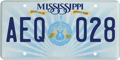 MS license plate AEQ028