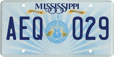 MS license plate AEQ029