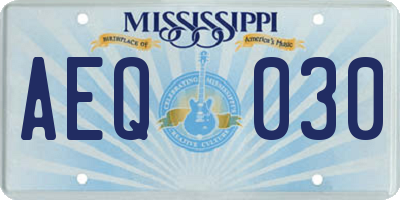 MS license plate AEQ030