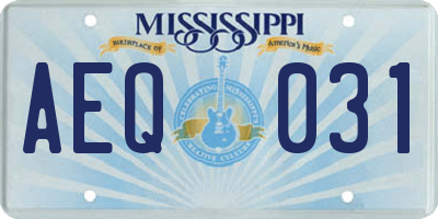MS license plate AEQ031