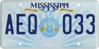 MS license plate AEQ033