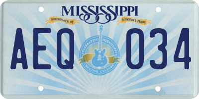 MS license plate AEQ034