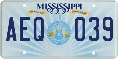 MS license plate AEQ039