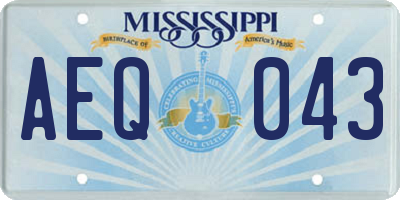 MS license plate AEQ043