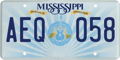 MS license plate AEQ058