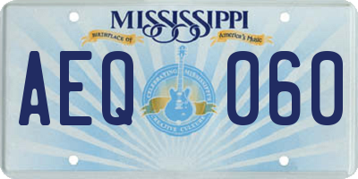 MS license plate AEQ060